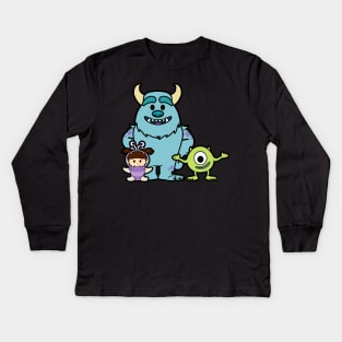 Monster Inc Group Chibi Kids Long Sleeve T-Shirt